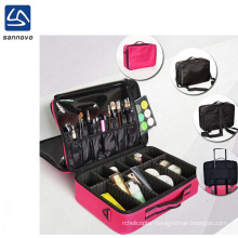 Storage partition cosmetic bag multi-function portable cosmetic case large double custom